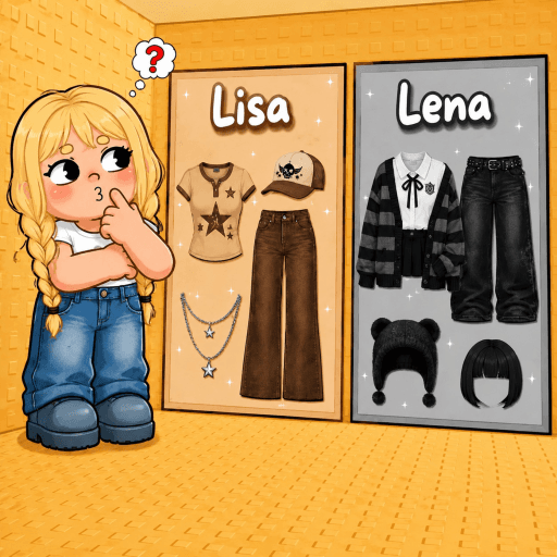 Would You Rather: Lisa or Lena Outfit Tower 💖  Roblox game thumbnail