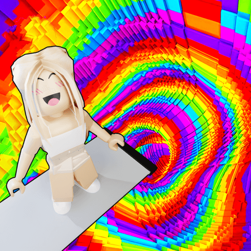 🌈 Fall 99999 Rainbow Spiral! Parkour Obby Roblox gameplay screenshot
