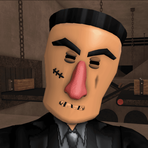 🍩ESCAPE OLD PSYCHO'S FACTORY! (SCARY OBBY) Roblox game thumbnail