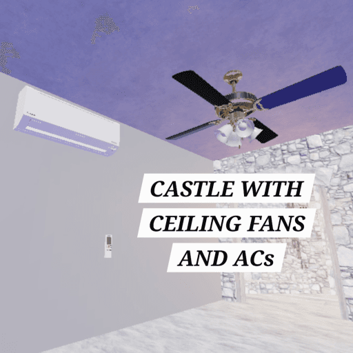 Castle with ceiling fans and ACs Roblox game stats