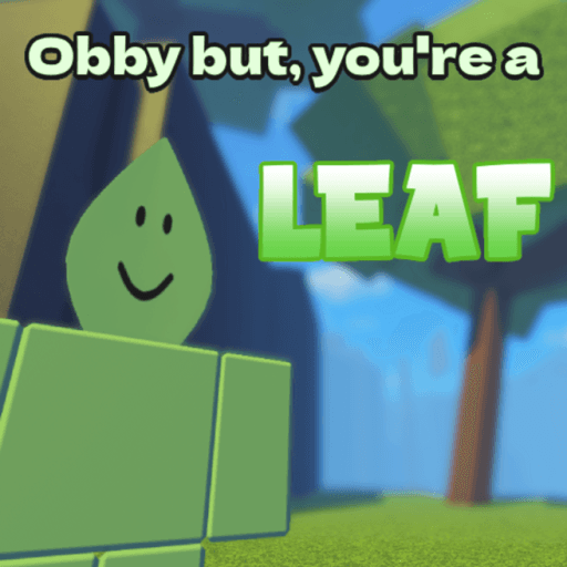 Obby but you're a leaf Roblox game thumbnail