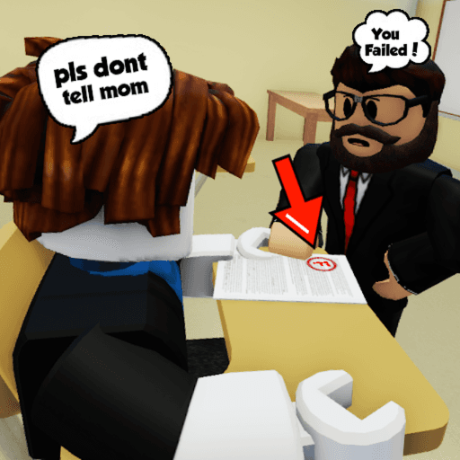 oops, i failed my math test Roblox game thumbnail