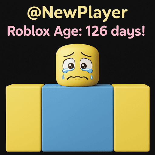 How old is your Roblox account? Roblox game stats