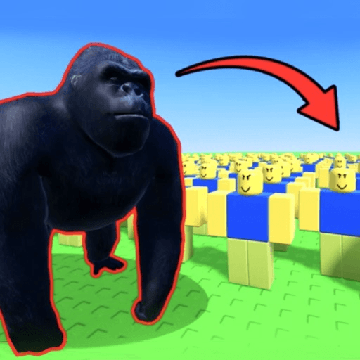 100 Players vs 1 Gorilla Roblox gameplay screenshot