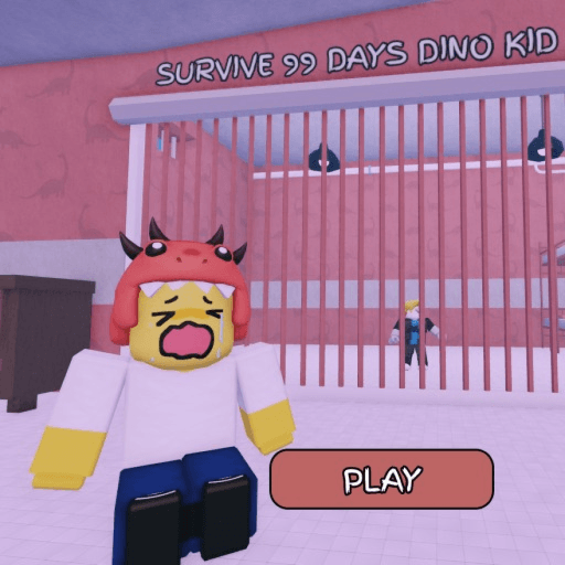 🦖99 Nights in the Forest DINO KID PRISON RUN! Roblox gameplay screenshot