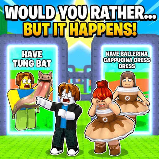 Would you rather but it happens MEMES 😂 Roblox gameplay screenshot