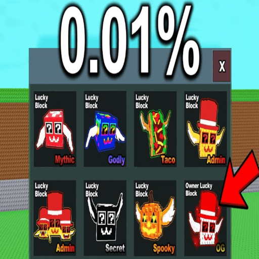 🤑 BEST Lucky Block 😱 X99999999999Qi Roblox game thumbnail
